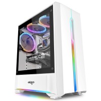 Aigo T20 white ( ATX MB / RGB  colors LED Light / Front USB 3.0 x2 / 14cm RGB fan x2)